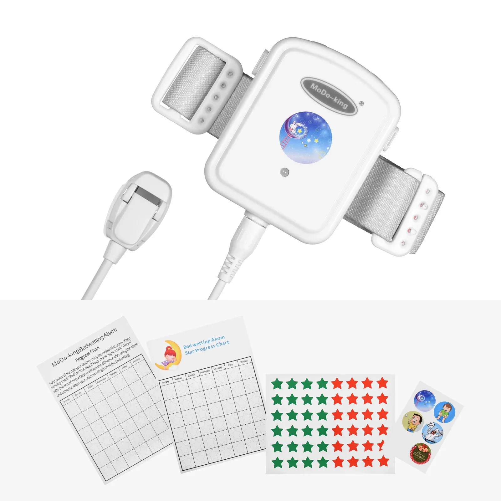 Accessoires MA109/108 Bedwetting Alarm Enuresis Alarm met lichtgeluid en vibratie 3 modi Volumemuziekregeling voor kinderen kinderen volwassenen