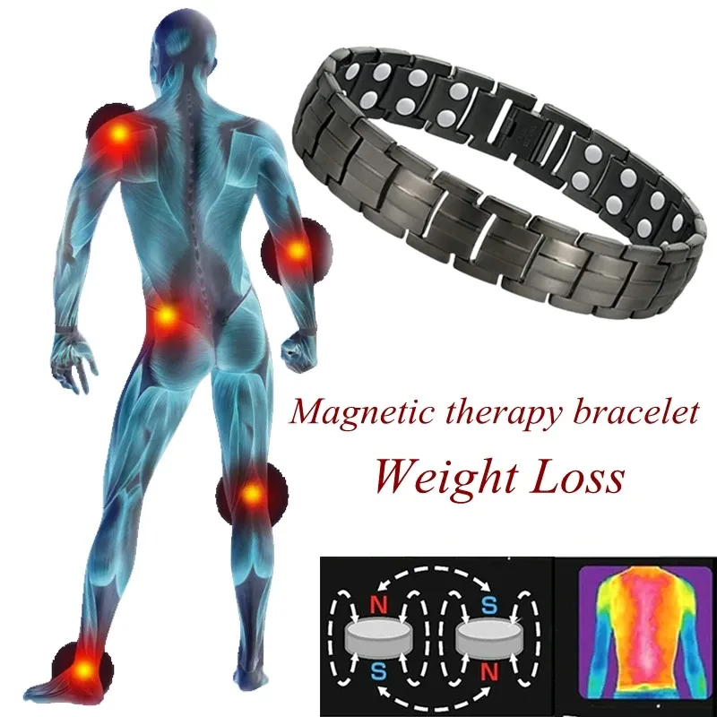 Bracelets Health Care Magnetic Bracelet Weight Loss AntiFatigue Therapy Bracelets for Men Women Arthritis Pain Relief Energy Jewelry Gift