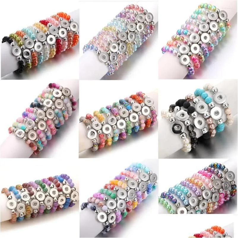 Andra bröllop gynnar charmarmband 10st/parti grossistpärlor snäpp armband 18mm knapp DIY handgjorda pärlor charms för kvinnor juvelr dh5wq