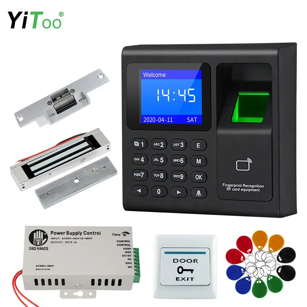 Control YiToo Complete Fingerprint Password Access Control Set Attendance Check Electronic Smart Door Lock Power Supply Biometric Lock