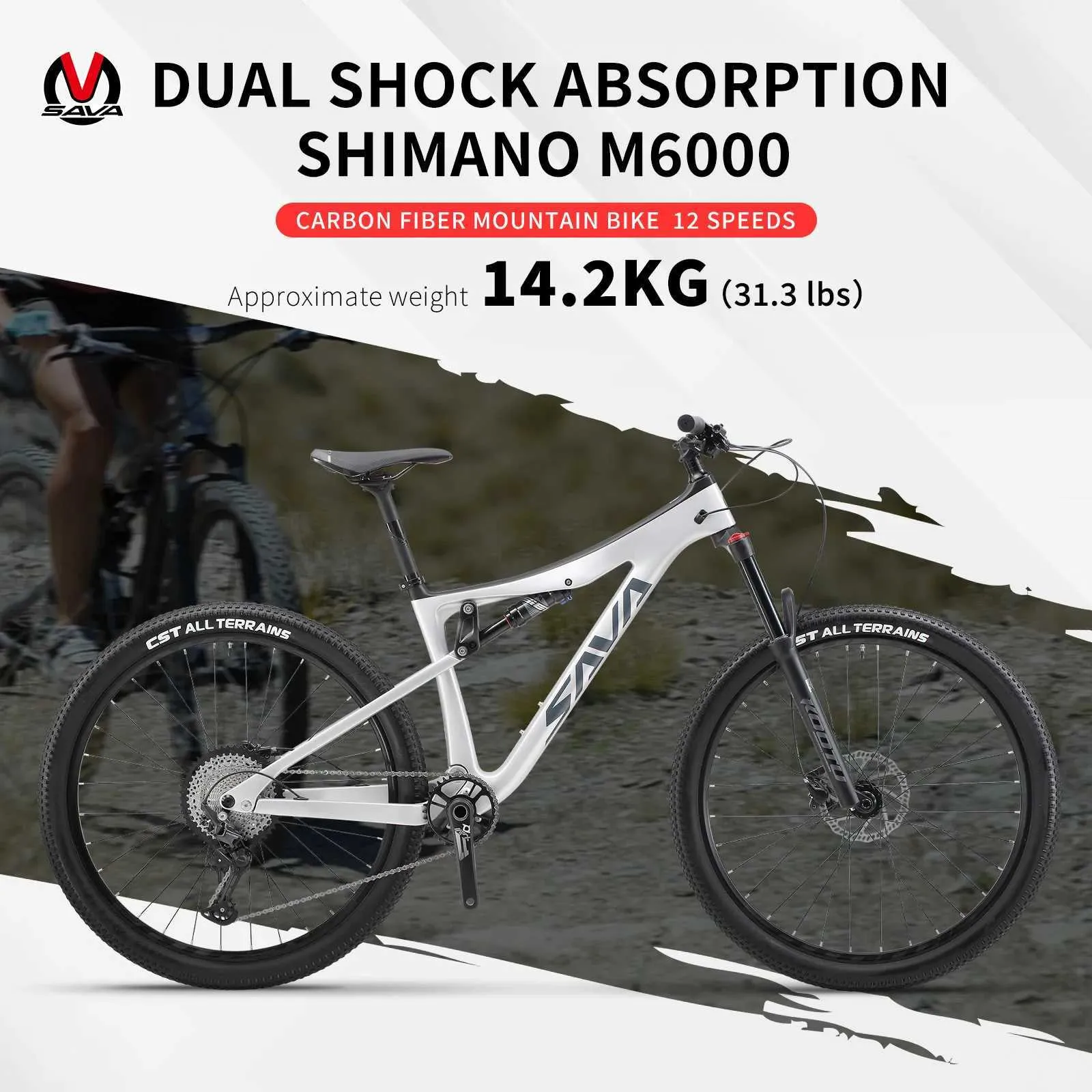 Bikes Sava Denon Dual Suspension Mountain Bike da 29 pollici in bici da monte