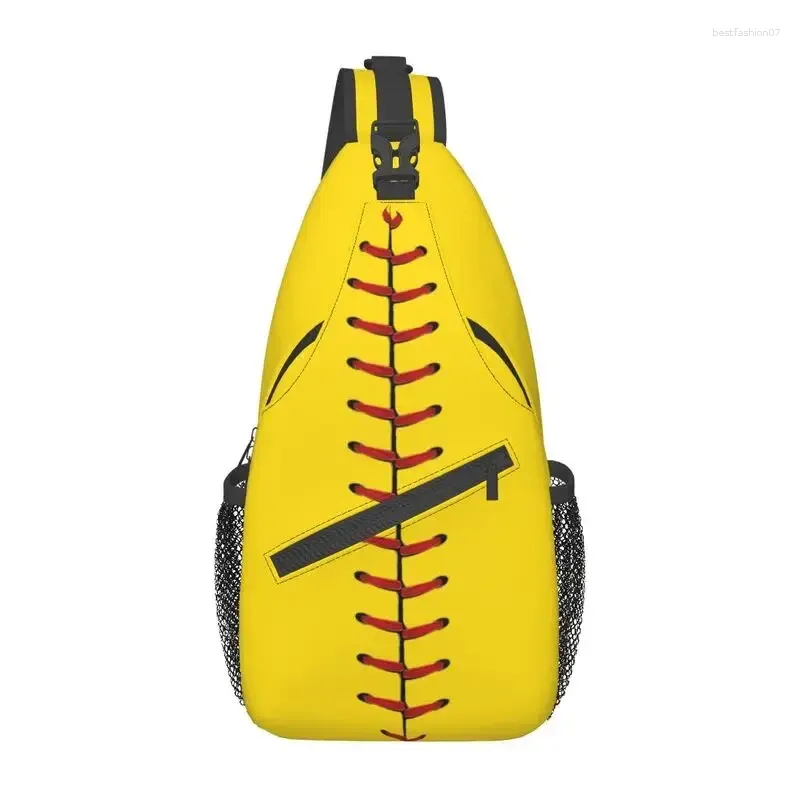 Backpack Softball Baseball Lace Sling Chest Crossbody Bag Men Fashion Shoulder For Traveling