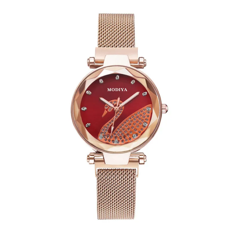 Manufacturer's direct supply of new diamond inlaid swan watches, women's popular internet celebrity quartz watches