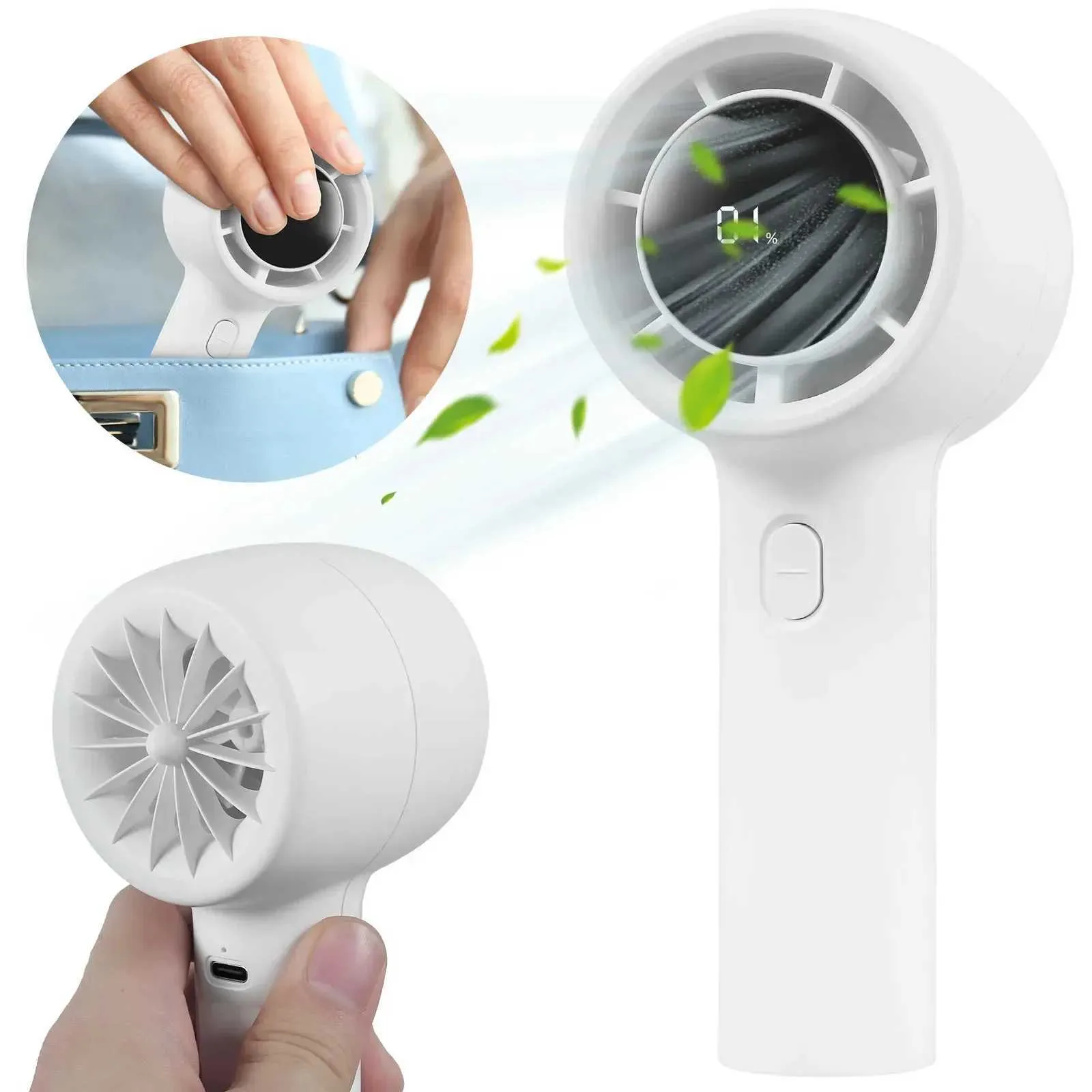 Autres appareils Fan portable portable 2000mAh USB Charging Mini ventilateur Air Air avec affichage numérique de 100 ventilateurs électriques à vitesse de vent Nouveau J240423 J240423