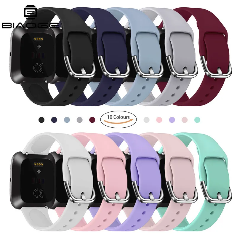 Подходит для Fitbit Versa2 Generation Bess Bess Solid Color Siliconle Silicone Strap