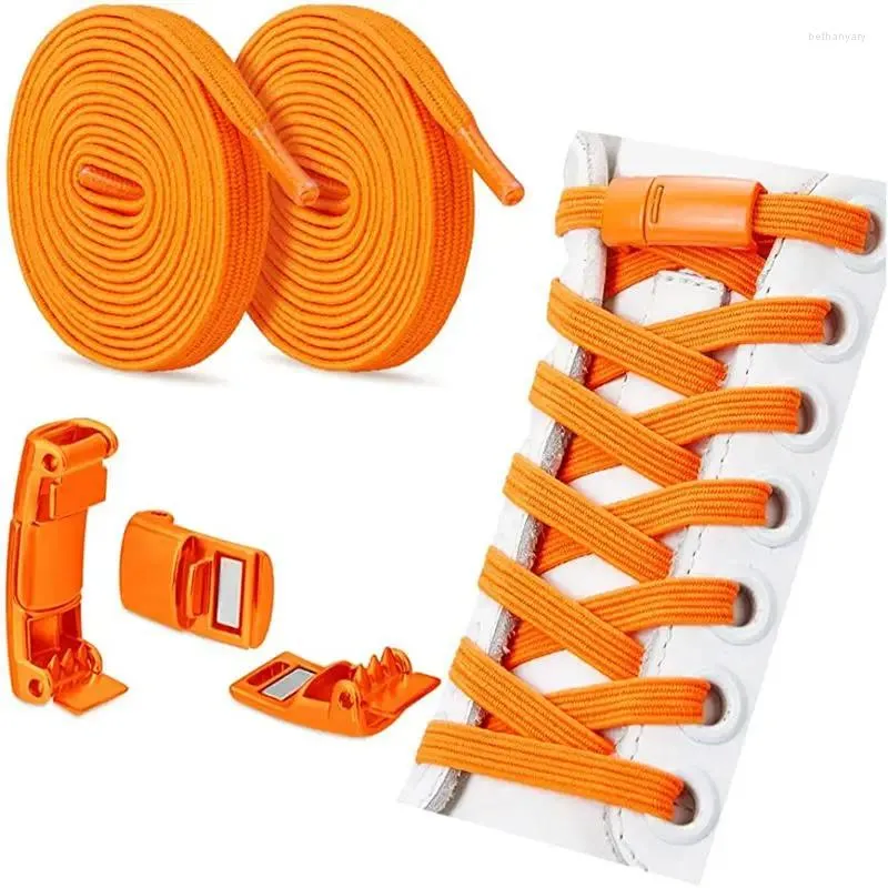 Schuhteile Magnetische Lockschnüre Elastizität ohne Krawatte Schnürsenkel Sneakers Shoelace Kinder Erwachsene Gummi -Band One Size Passt zu allen Schuhen