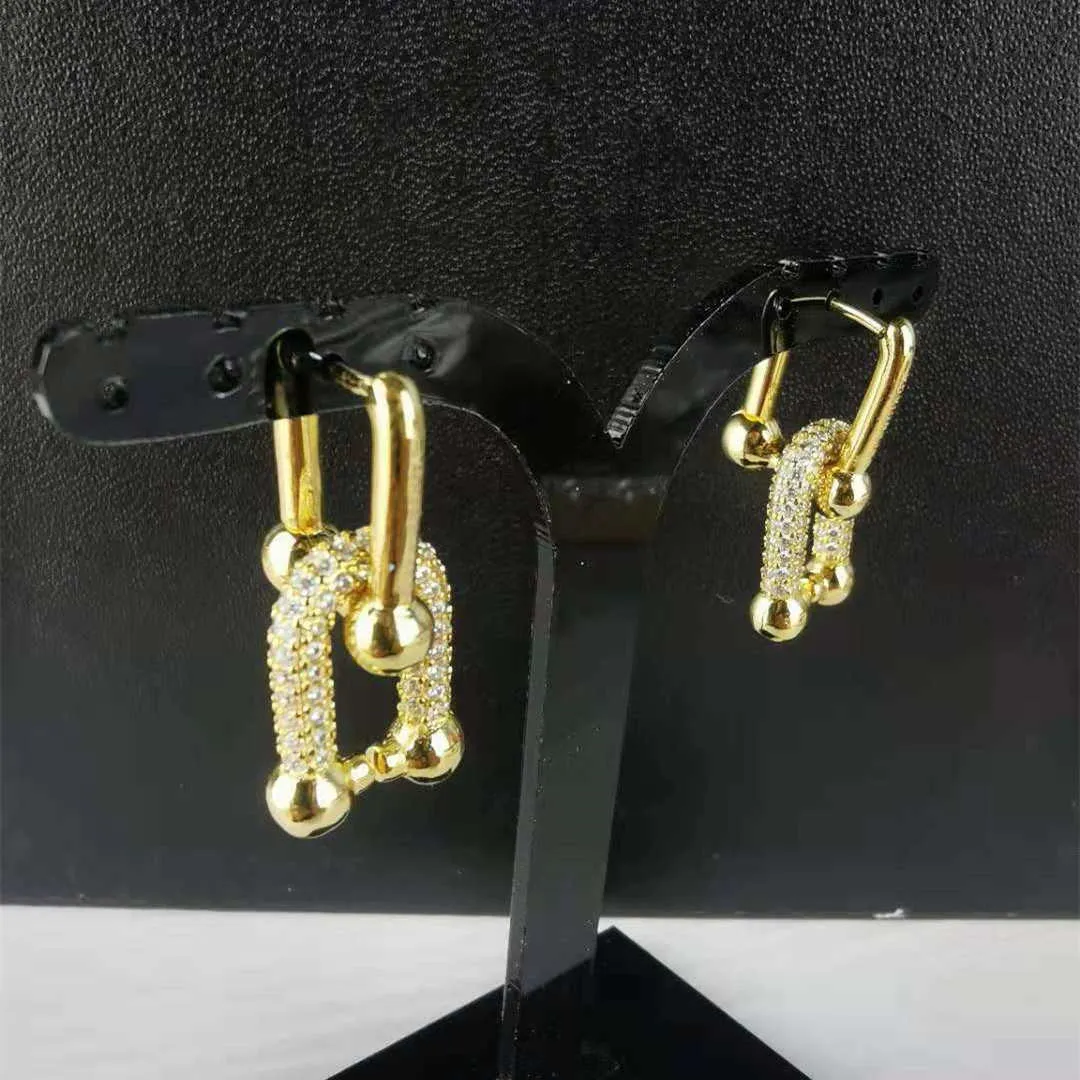Designer Vielseitige Tiffs Neue U-förmige Diamantringschnallen Ohrringe entfernbarer personalisierter hochwertiges Gefühl MKOX