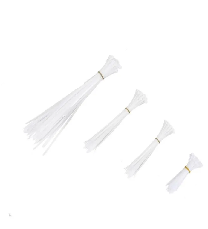 Witte nylon kabel zip stropdassen draad organizer vaste plastic zip kabellusbladen 10039039 12039039 14039039 160393094078
