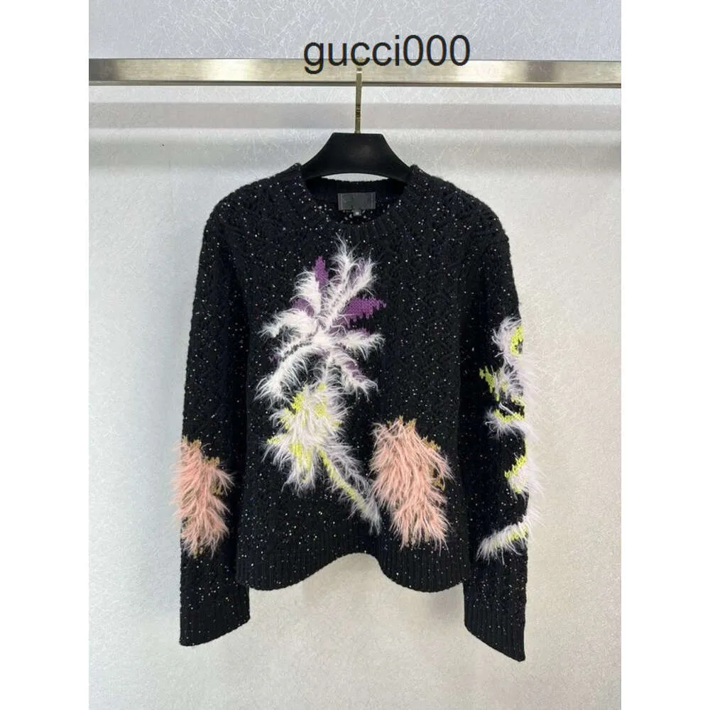 2024 Nieuwe Spring Tops Milan Runway Sweaters O nek lange mouw high-end jacquard pullover dames designer kleding 1220-2