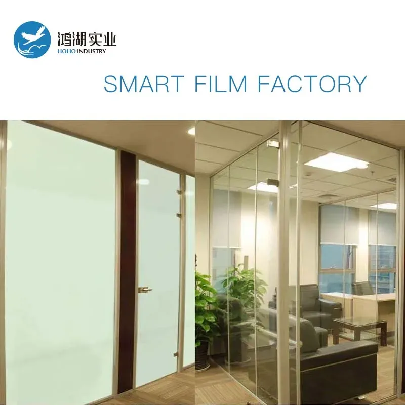 Kontroll Hohofilm 3Colors Smart Film Window Film PDLC Exempel Switchable Film For Home, Building, Hotel, Office Sticker Projection Film