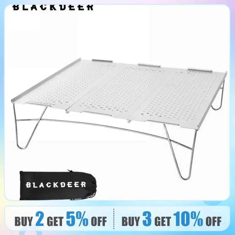 Camp Furniture Black Deer Outdoor Klapptisch Tragbare Aluminiumlegierung Ultra Light Camping Barbecue Mini Campingmöbel Silber Y240423