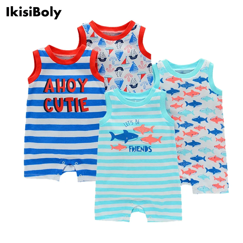 One-Pieces 012M Baby Boy Rompers Kleidung für Neugeborene kleine Mädchen Sommer Kurzarm 2 Pack Bodysuits Set Kleinkinder Baumwoll-Overall 2021