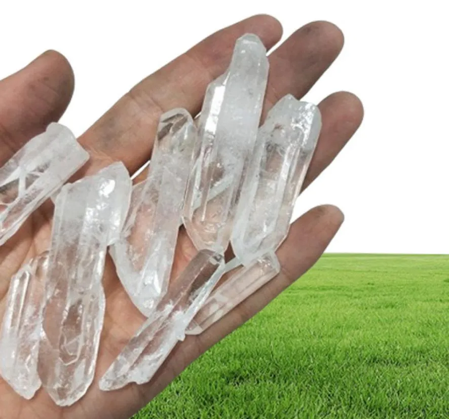 100g a granel áspero blanco transparente cristal de cuarzo gran crudo piedras de varita de piedras de varita reiki gota de curación de cristal aproximadamente 19699674