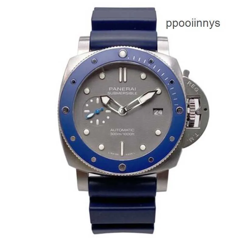 Orologi da polso di lusso PANEREI Cronografo meccanico Cronografo Paneraiss Luminors sommergibili 42 mm di orologio da uomo automatico grigio grigio pam00959