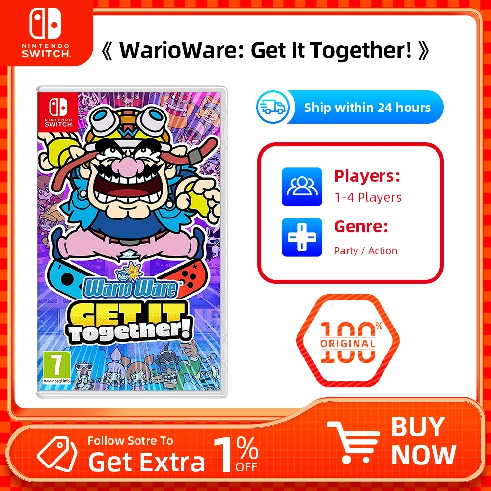 Deals Nintendo Switch WarioWare Get It Together Support TV Tabletop Palm Game Mode