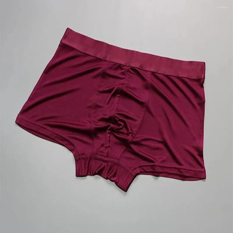 Underpants Männer Unterwäsche Boxer Shorts Seide für komfortable atmungsaktive, elastische männliche Mid-T-Waist-Boxer 2pcs pro Packungen