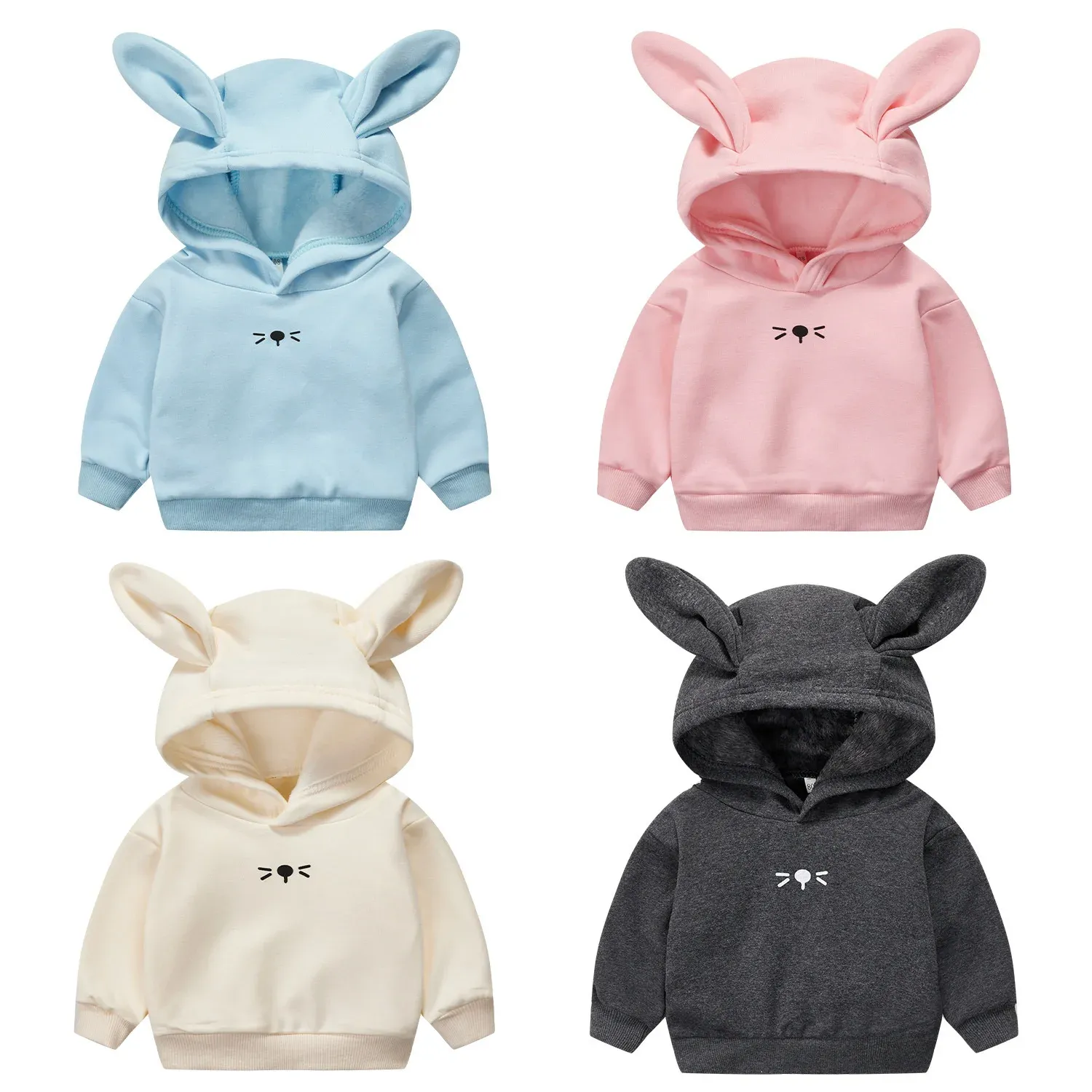 Polos Ny hösten vinterrock barn pojkar flickor kläder fast färg hoodie baby tröja toppar småbarn baby flickor rosa kläder 2022