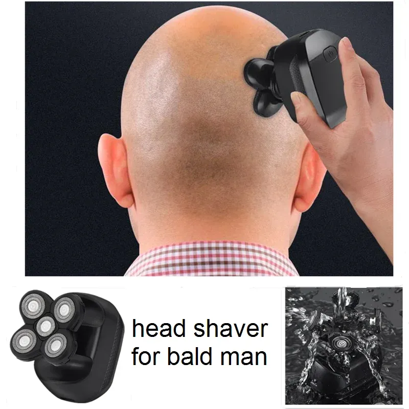 Shavers Wet Dry Electric Bald Head Shaver For Balder Man 5D Baldhead Razor Close Shaving Machine Skull Clipper Shaven Head Male Trimmer
