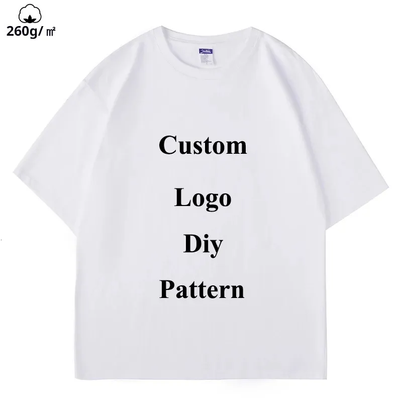 T-shirt pour hommes surdimensionnés Pure Coton 260gsm Original Men de bricolage Femmes Loose Loose Garnière T-T-T-T-T-Tshirt Prince Tshirt Custom 240420