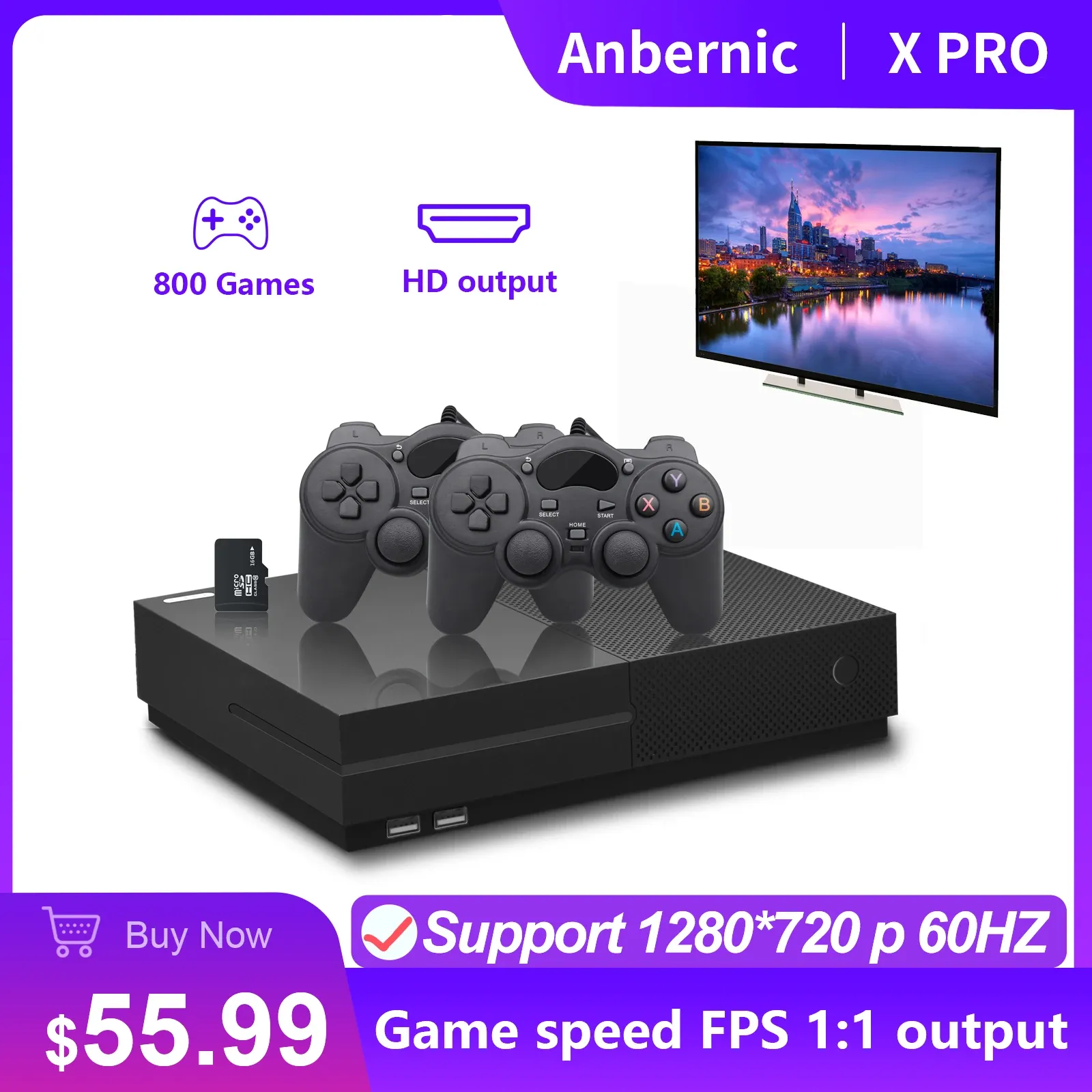 Console Anbernic XPRO Video Game Console 64bit TV per HDCocatible 800 Family Game X Pro Retro Video Game Player