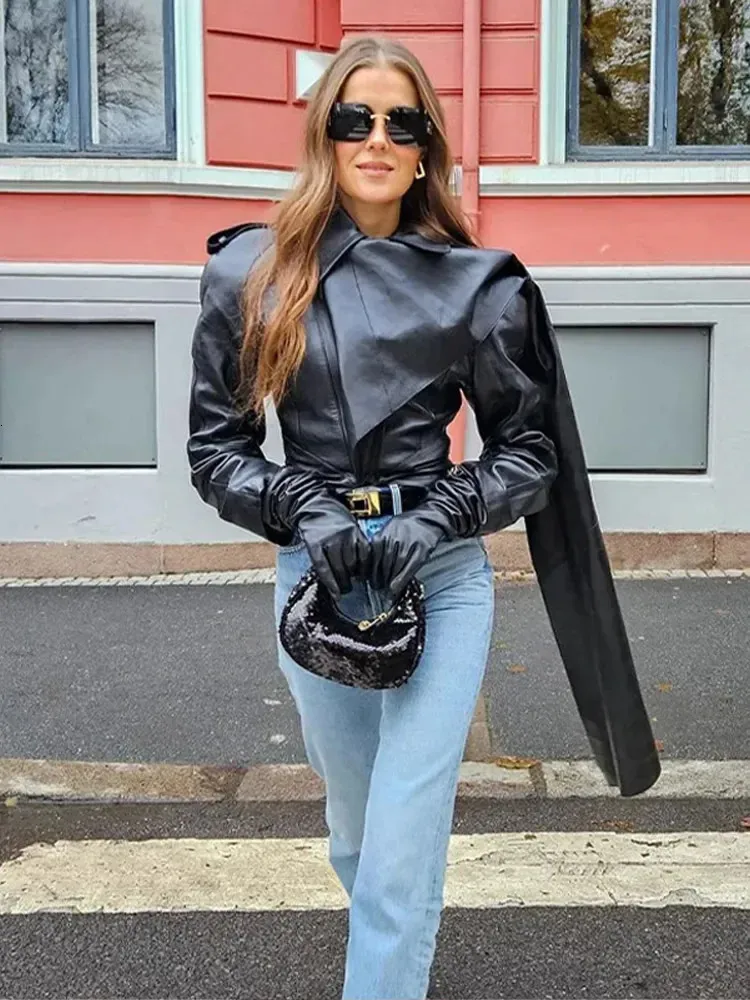 RADIANT fakeleather 2way cropped blouson Aknvas Mercer Faux