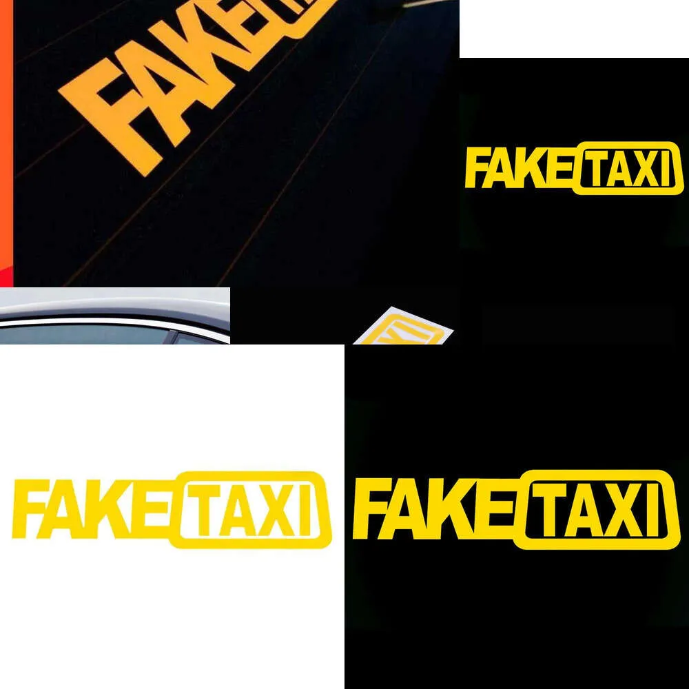 Nouveau nouveau nouveau auto-adhésif vinyle Faketaxi Decal Emblem Universal Fake Taxi Durable Reflective Car Autocollant drôle étanche