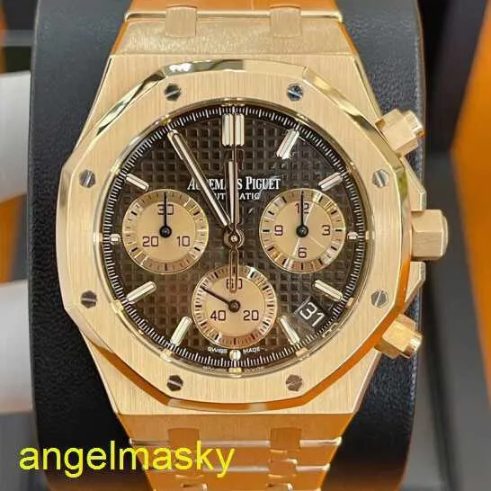 AP Wrist Watch pour les dames Royal Oak 26239or Cadre de café 18k Rose Gold Case Automatic Mécanique masculine Swiss Watch Luxury Gauge 41mm