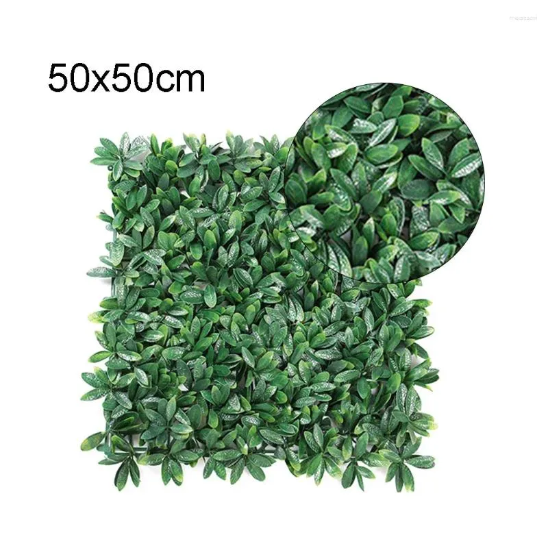 Kwiaty dekoracyjne 1PC 50x50 cm sztuczne rośliny trawiaste panelu ścienne symulacja mchu trawnik trawnik fałszywy zielony mata dywan krajobrazowy dekoracje podłogowe domowe