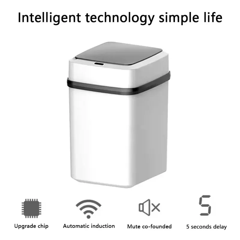 Smart 13L Waste Bin with Infrared Sensing Technology for Kitchen and Bathroom Trash Can Kitchen Garbage Can