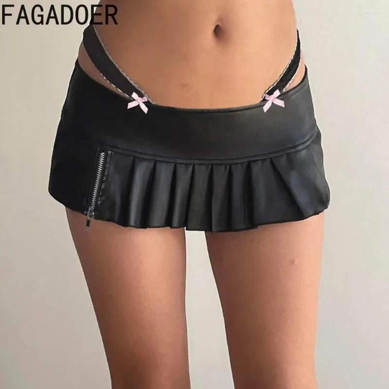 Юбки Fagadoer Fashion Y2K Streetwear Women Женщины с низкой талией.