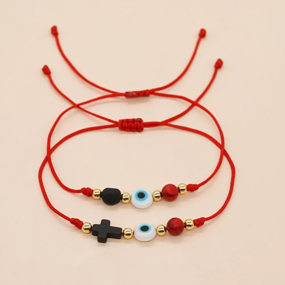 Strands Go2boho Red String Bracelet de amizade para homens homens Criança Projeto de presente de família Evil Eye Crosse Acessories Lukcy Jewelry