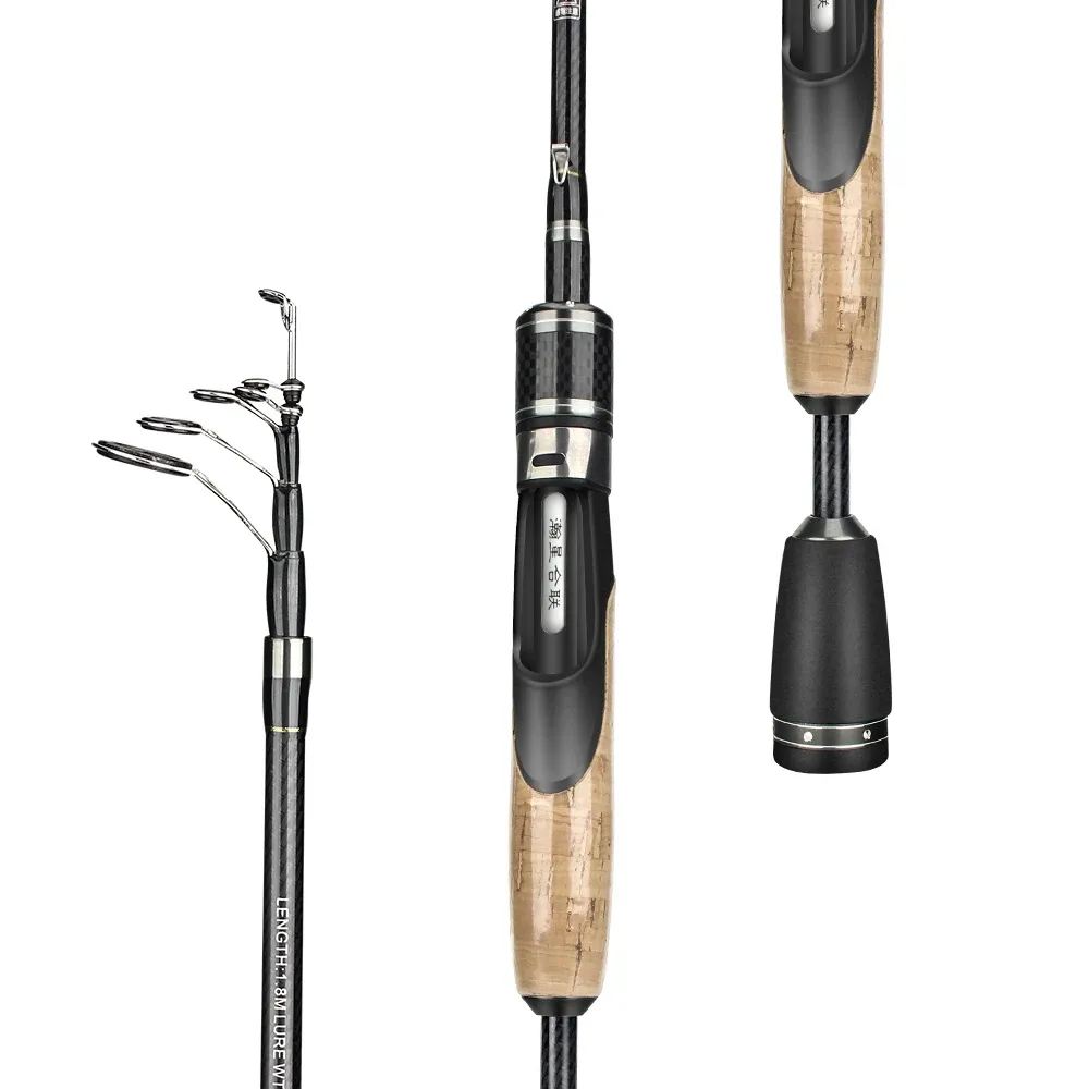 Tillbehör som snurrar gjutning Fuji fiskespö 1.8 UL Power Carbon Travel Baitcasting Pole Telescopic Lure Rod Carp Fishle Tackle