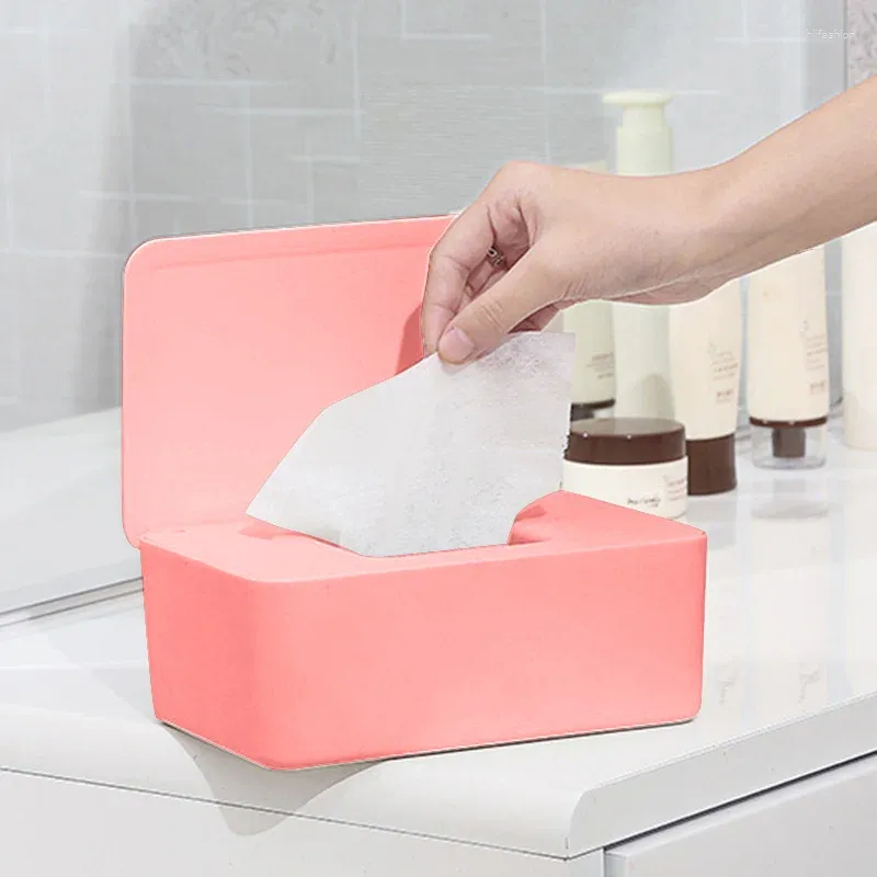 Bolsas de almacenamiento Caja de tejido a prueba de polvo Caja de toallitas húmedas Tape con tapa para el escritorio en casa CAR CAR Multifuncional Katze Para Portab