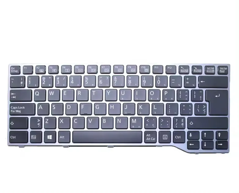 Оптовая ноутбук клавиатура для Fujitsu Lifebook T725 T726 Canada CA Black с серой рамой с подсвежением