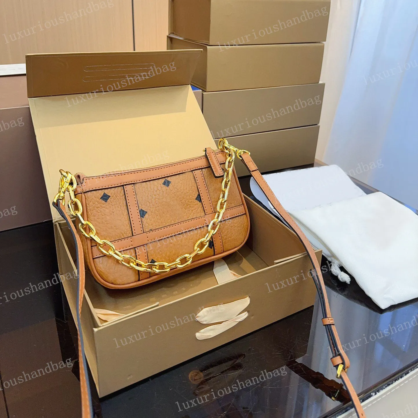 MC AREN VISETOSA 숄더백 디자이너 고급 크로스 바디 가방 패션 핸드백 싱글 숄더백 휴대폰 가방 메이크업 가방 지갑 여행
