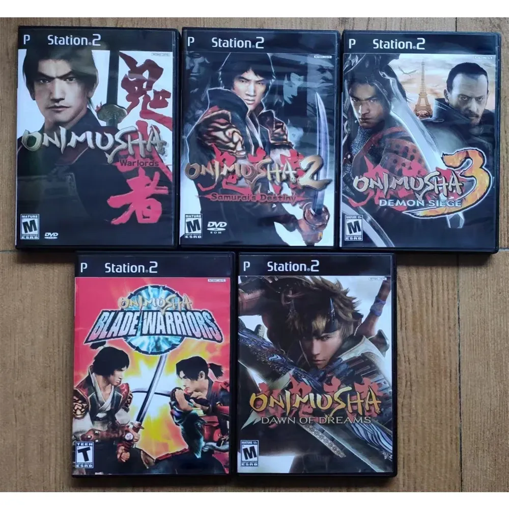 Offres de la série PS2 Onimusha avec une copie manuelle Disque de jeu Déverrouiller la console Station2 Retro Optical Driver Reading Liad Video Game Parts