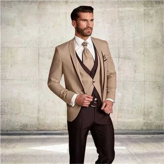 Suits Latest unique design vest men's suit 3 pieces wedding party business suit groom slim fit tuxedo terno masculino tailor made