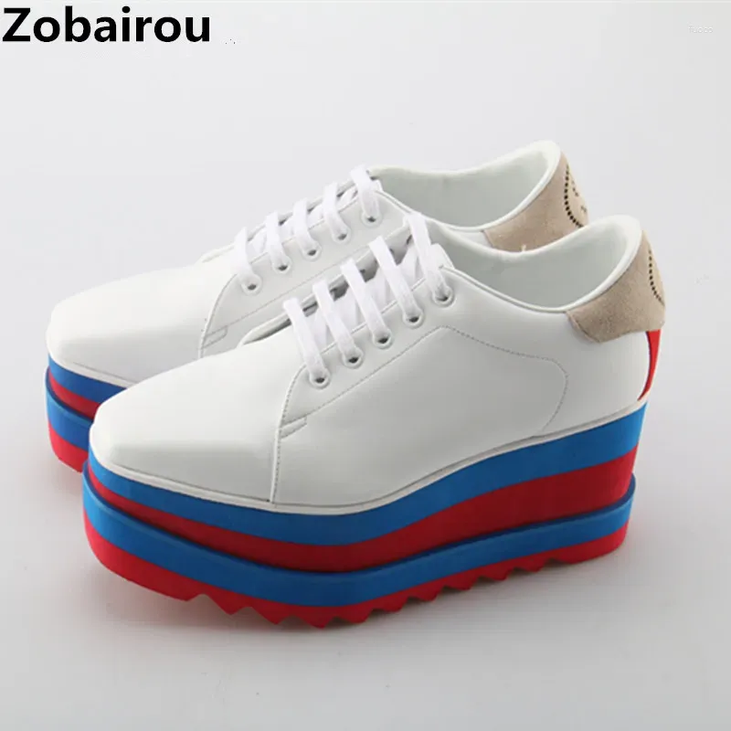 Chaussures décontractées Zapatillas Deportivas Mujer Fashion Hidden coin White Women Sneakers Femme Plataforma Lace Up Leather Oxfords