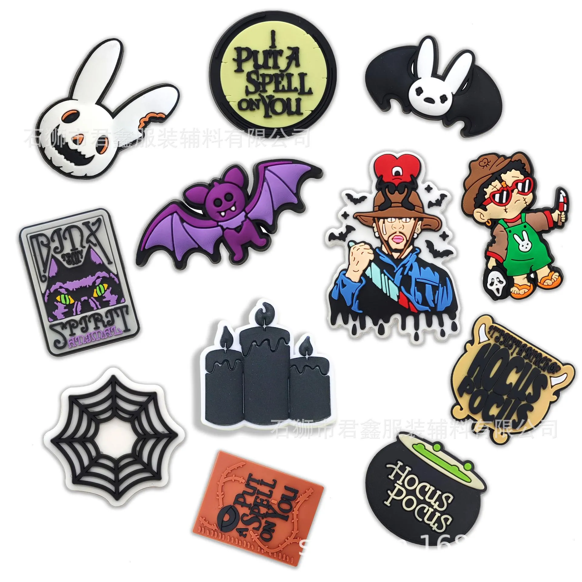 Halloween Witch Knife Anime Charms Wholesale Childhood Memories Funny Present Cartoon Charms Shoe Accessories PVC Decoration Buckle Soft Rubber Clog Charms