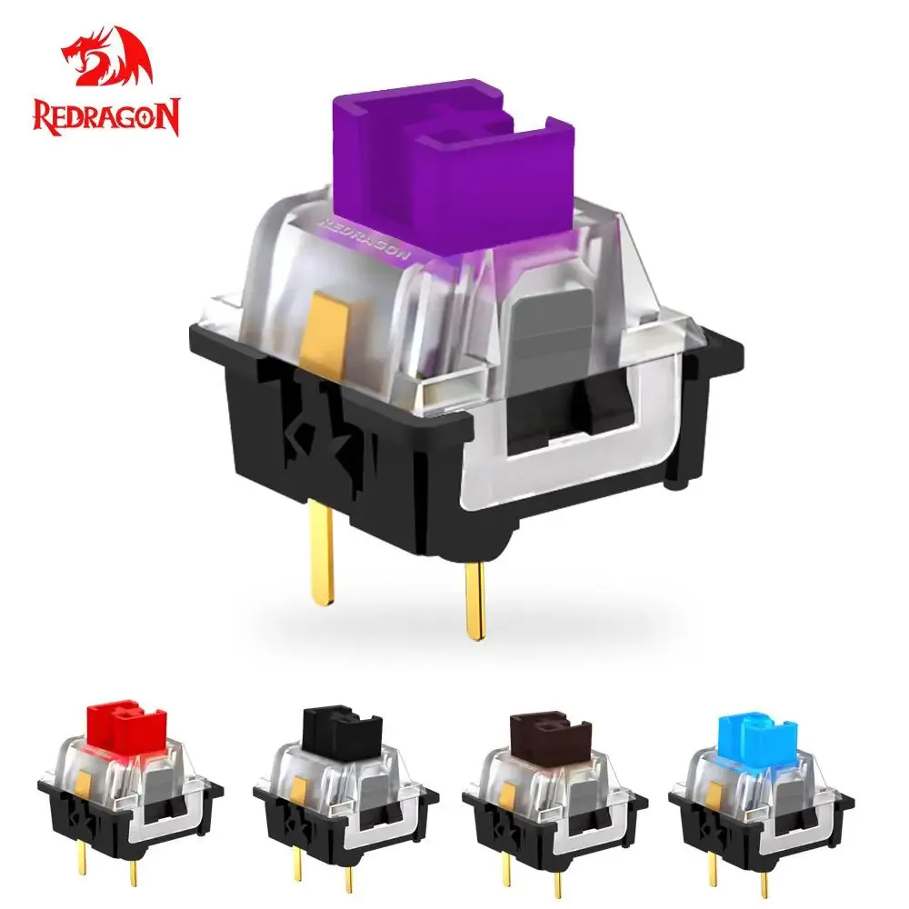 REDRAGON SMD RGB MX SWITCH 3PIN Clicky Linear Tactile Silent Red Blue Black Brow Purple Switche för bakgrundsbelyst mekaniskt tangentbord 240415