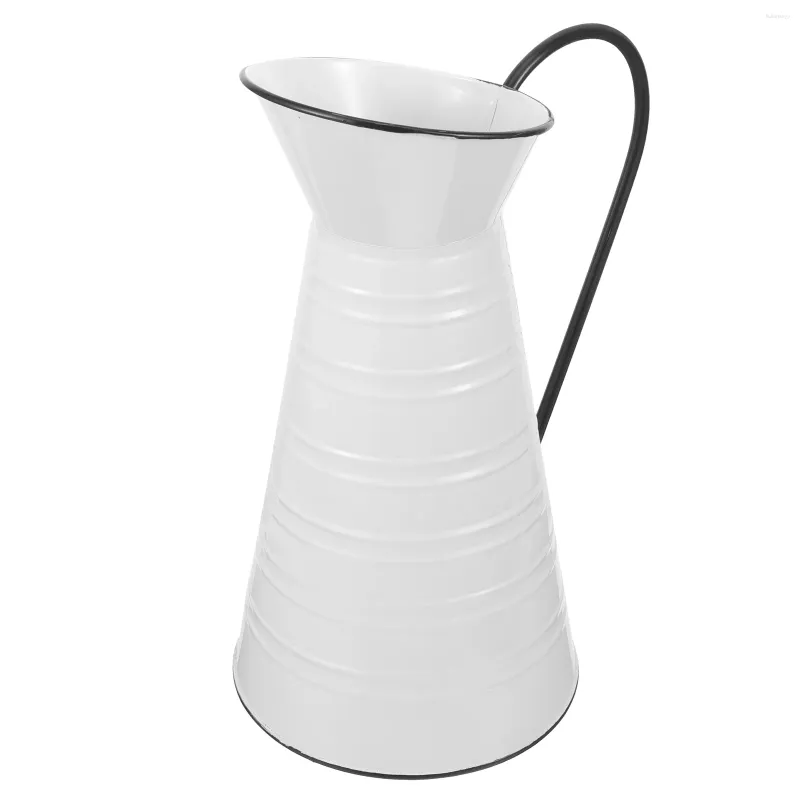 Vaser blomma pott järn enkel hink dekorativ vintage metall pitcher vase planters rustik arrangemang skrivbord