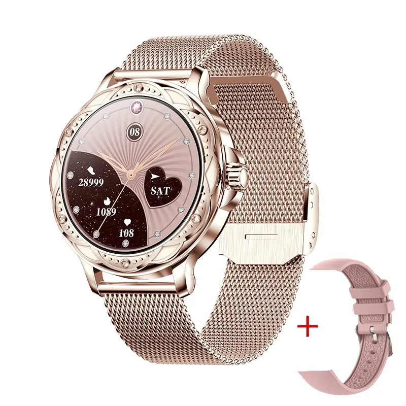 Montres 2023 New Smart Watch Femmes à la mode Smartwatch Fitness Sports Watch with BT Appeler la pression artérielle Oxygen Ladies Wristwatch CF12