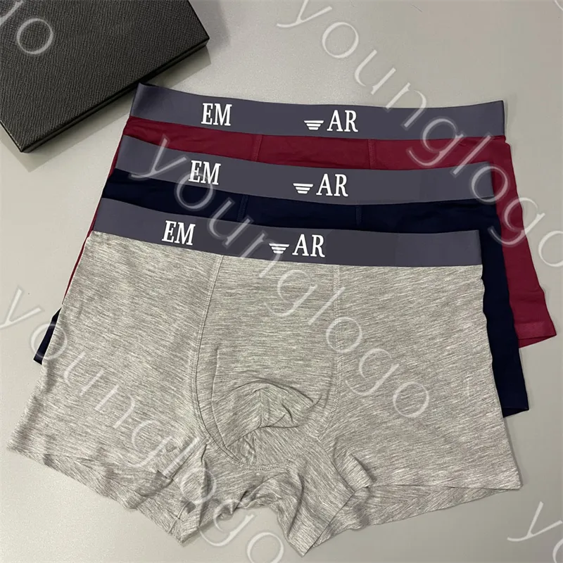Modemän underbundna underkläder av toppkvalitet bomullsbuller designer andningsboxare shorts