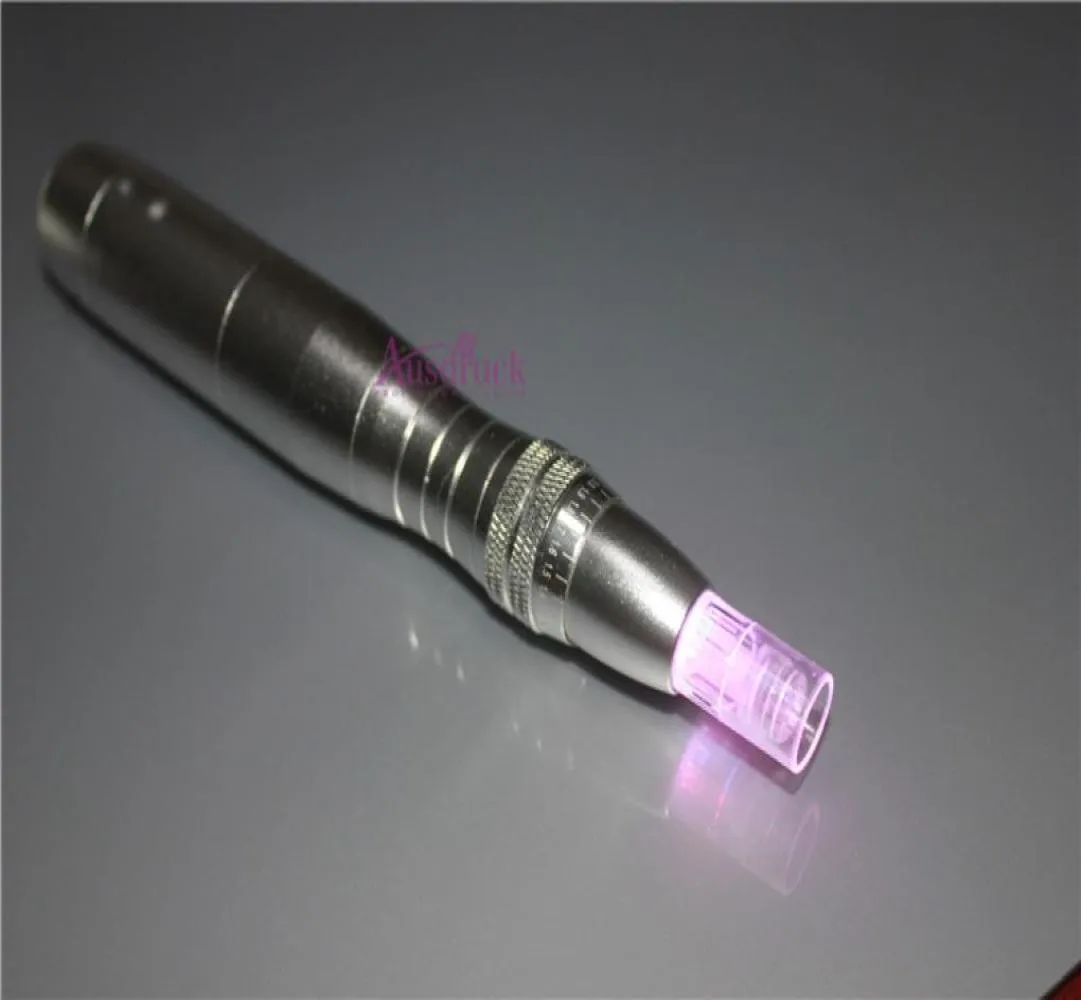 7color LED Pon Electric Derma Pen SCAR SCARE ACNA Micro aguja de aguja herramienta de ajuste de ajuste de la pluma de ajuste y longitud de la aguja4114089