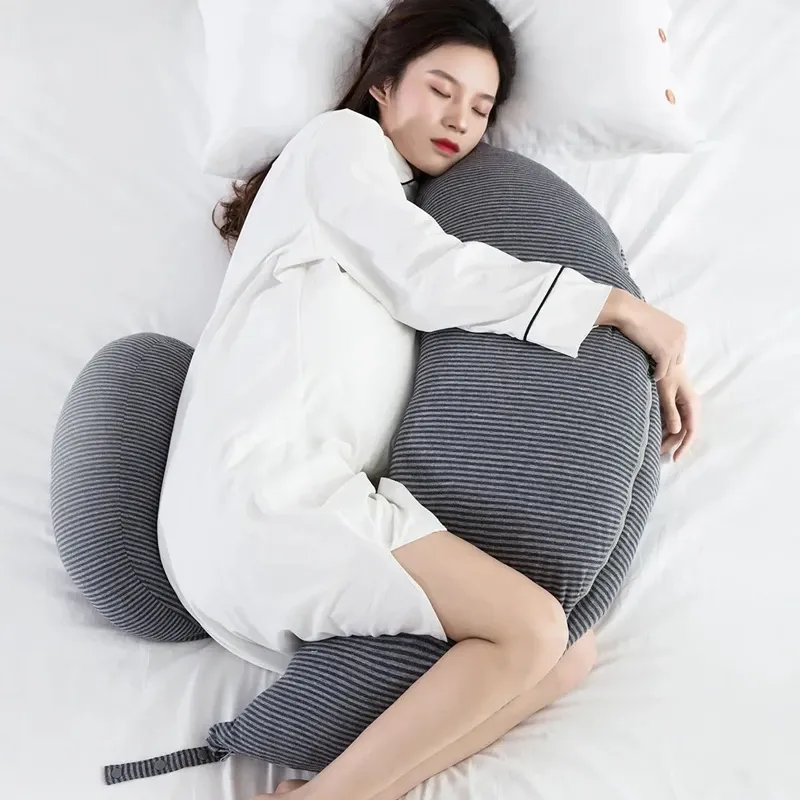 Kudde modern stil bomullsband gravid kvinna kudde mjuk komfort mag stöd midje sidos sömn special kudde multifunktion kushio