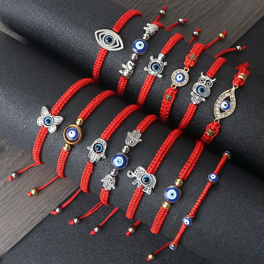 Brins neuf bracelet de filetage en nylon rouge mal œil bracelet tressé hommes hommes vintage papillon couple couple bracelet chaîne bijoux bijoux en gros