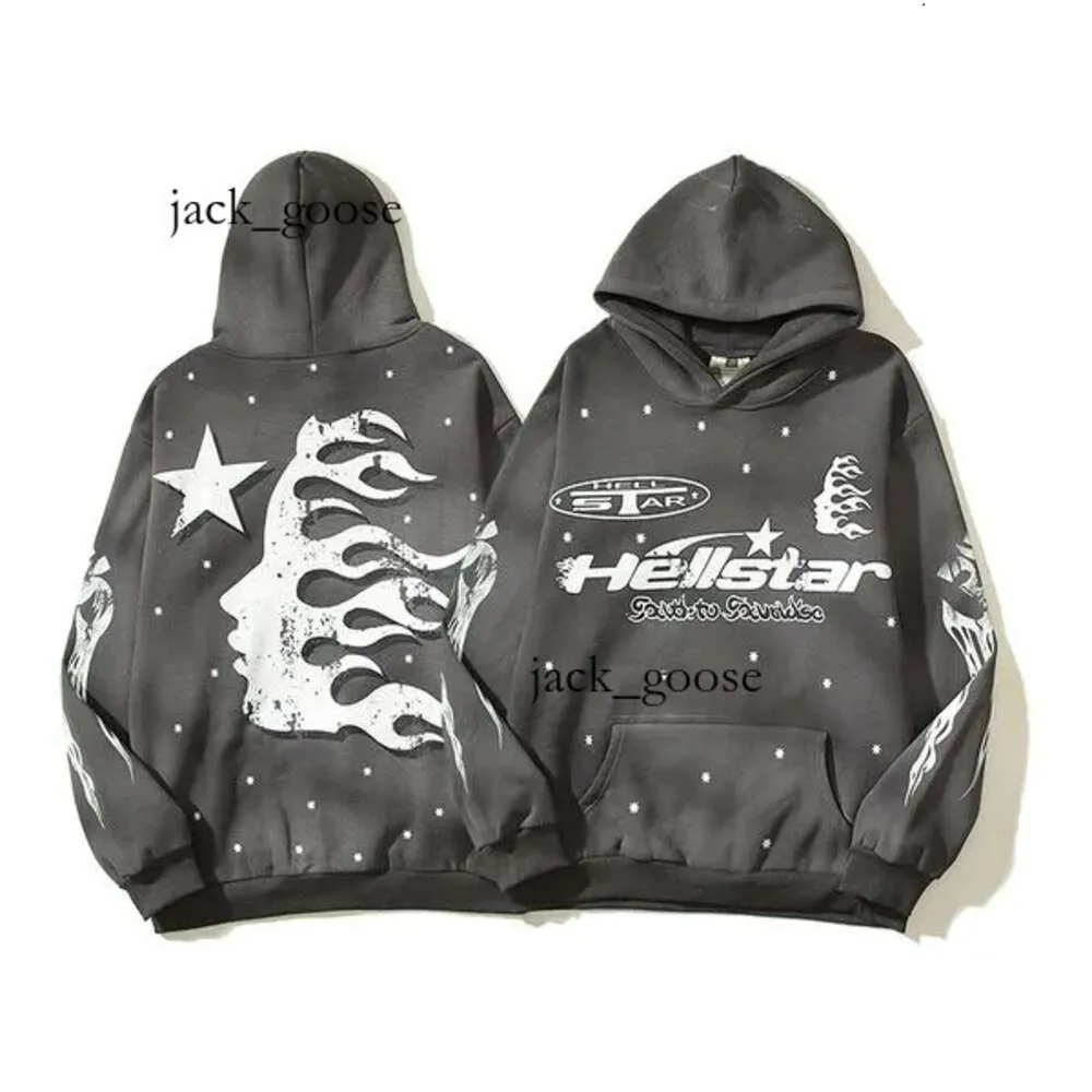 مصمم هوديي Hellstar Men Pullover Spiderweb Star Flash Long Sleeve Street Hip-Hop Sweatshirts Blue Red Gray Black White Hoodios 307