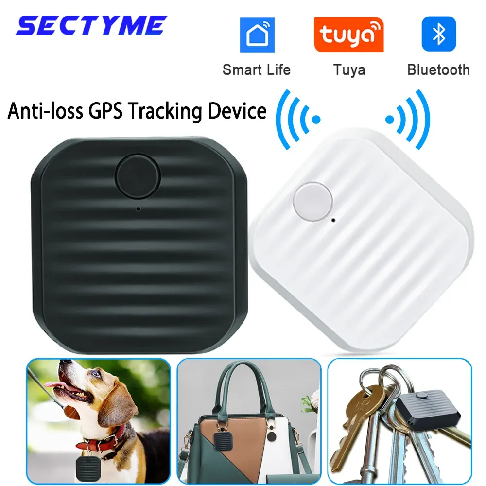 Toys sectyme bluetooth smart antiloss gps rastreamento dispositivo mini localizador de animais de estimação rastreador key key wallet wallet telefocista de chaves sem fio