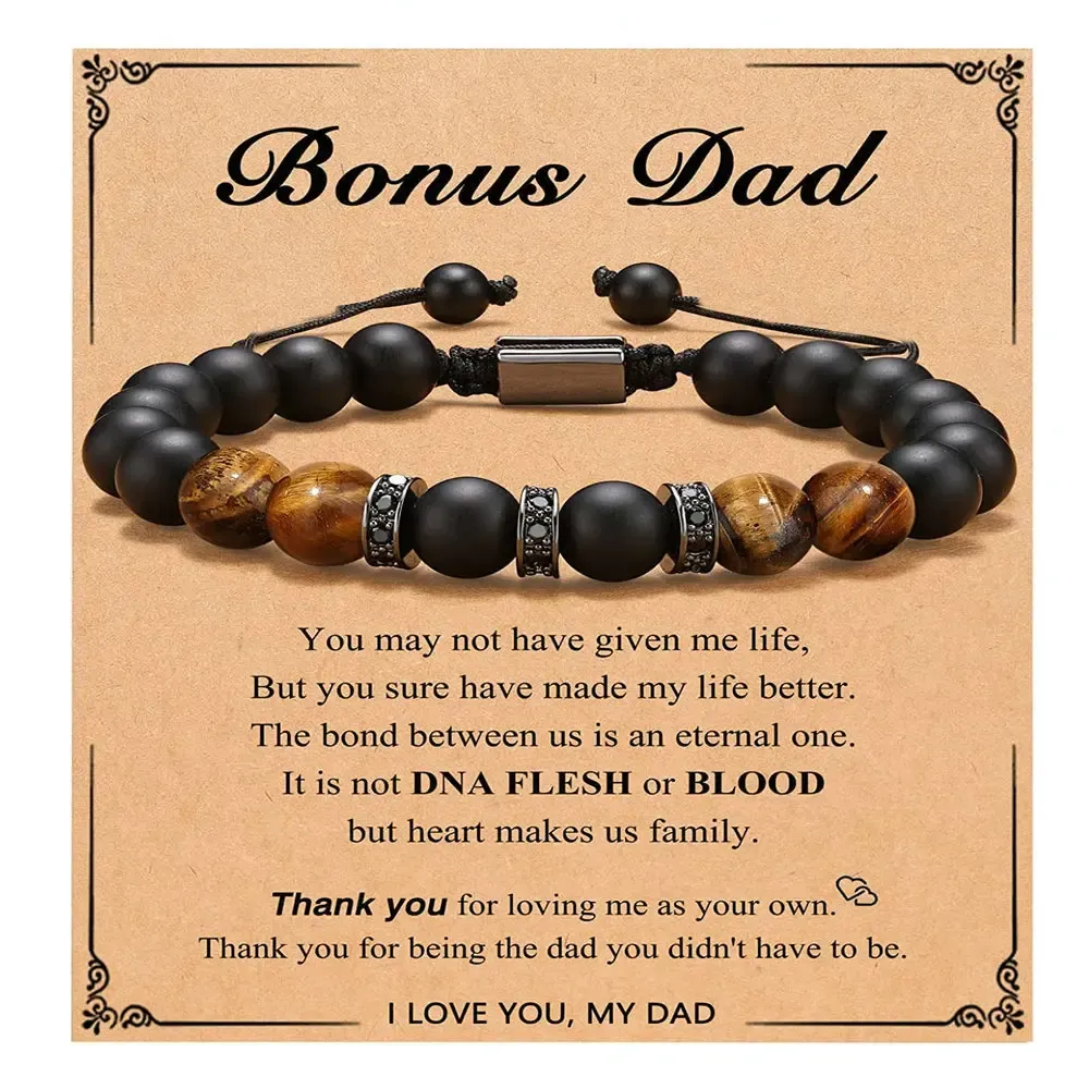 Brins à mon bonus papa mari sœur oncle avec cuivre zircon carte bracelet réglable pour hommes adolescents garçons de la fête de Noël de Noël cadeau