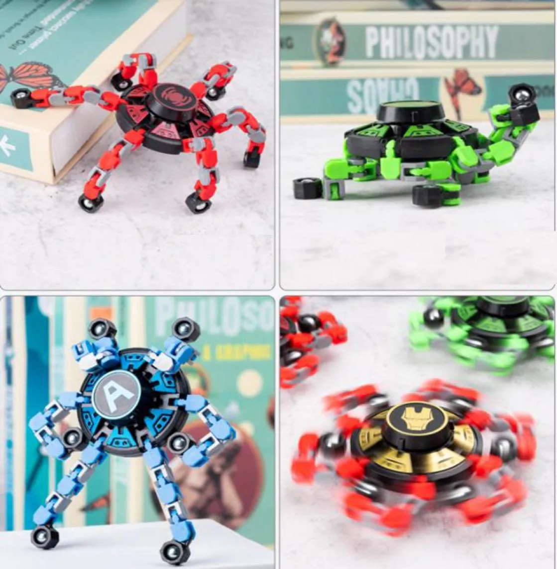 y toys fingertip mechanical gyro puzzle deformation mech chain changing shape rotating toy gift5625845